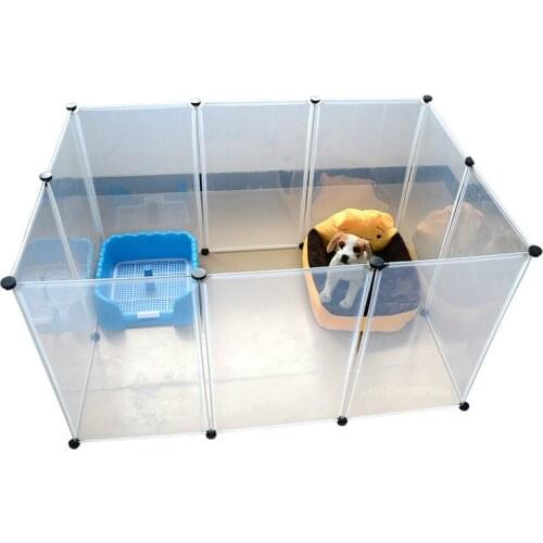 A, Pet Bed House Plastic Transparent Dog Fence DIY Multi-functional Kennel House for Dogs Cats Practical Home Keeper From Dog