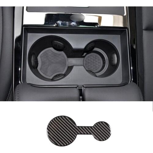 Real CarbonFiber Car Central Console Cup Holder Pad Car Water Coaster Interior For Range Rover Range Rover Evoque（L551）2019-2020
