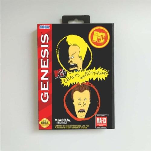 Beavis & Butthead - USA Cover With Retail Box 16 Bit MD Game Card for Sega Megadrive Genesis Video Game Console
