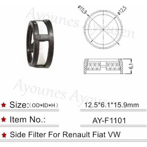 Free Shipping Wholesale 10 Pieces Fuel Injector Filters For Renault Fiat Peugeot Injection Repair Kits (AY-F1101 AY-F1102)