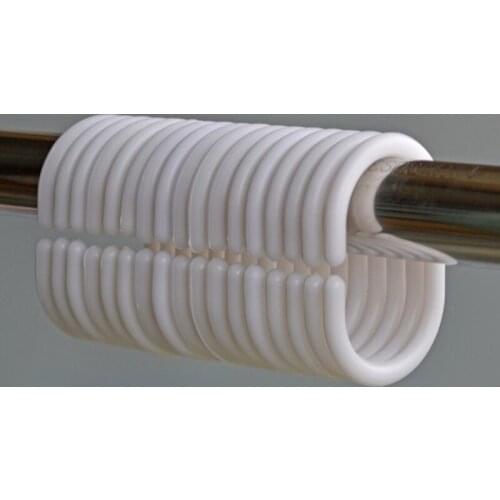 C Shape Hooks Plastic Rings for Bathroom Drape Set Shower Curtain Accessories Home Decoration 12pcs 24pcs 36pcs Curtain Holder