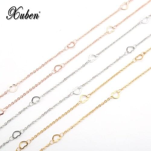 Width 0.4 mm O Necklace for Women Rose Gold Curb Snail Foxtail Link Chain Gold Fashion Jewelry Indirect heart shape chain
