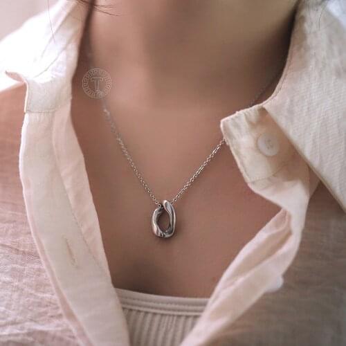 Simple Pendant Necklace For Women Stainless Steel Rolo Link Chain Cute Curb Charm Necklaces Fashion Jewelry Wholesale LDN287