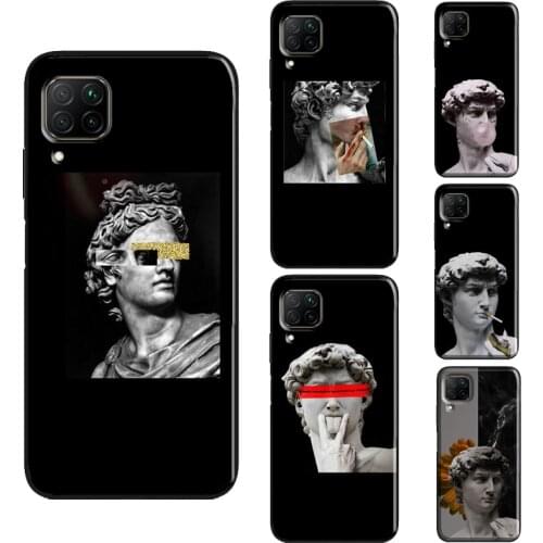 Greek Aesthetics Plaster statue art Case For Huawei P30 Pro P20 P40 P Smart 2021 2019 Nova 5T Honor 10 Lite 8A 8X 9X 10i Cover