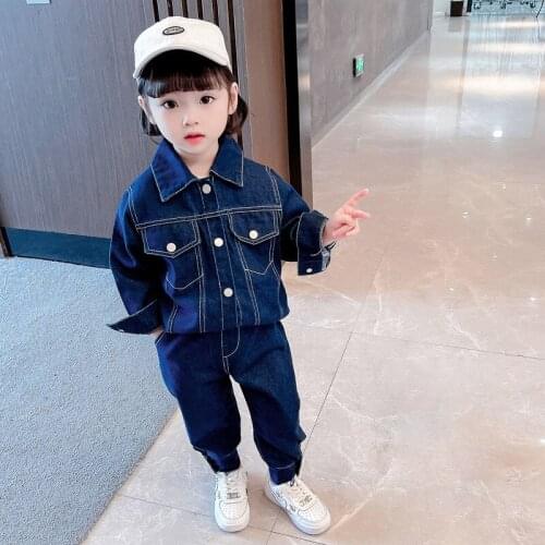 Kids Baby Clothes Set Autumn Girls Boys Denim Jacket Pants 2Pcs Suits 2021 Korean Fashion Children Clothing Outfits