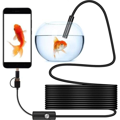 3IN1 Type-c 8.0mm Endoscope Camera 1080P HD USB Endoscope with 8 LED 1/2/5M Cable Waterproof Inspection Borescope for Android PC