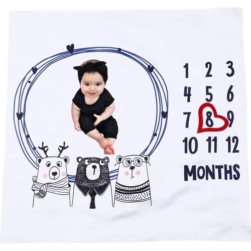 Monthly Anniversary Blanket Newborn Baby Wraps Photography Mat Photography Background Mat Bath Towel Swaddle Sleeping Blanket