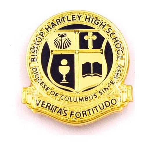 The factory custom gold badges high quality zinc alloy die casting custom metal badges