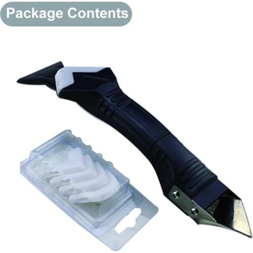 3 in 1 Caulking Tools,Caulk Finisher and Remover with Stainless Steel Blade Silicone Sealant Finishing and Removal Tool