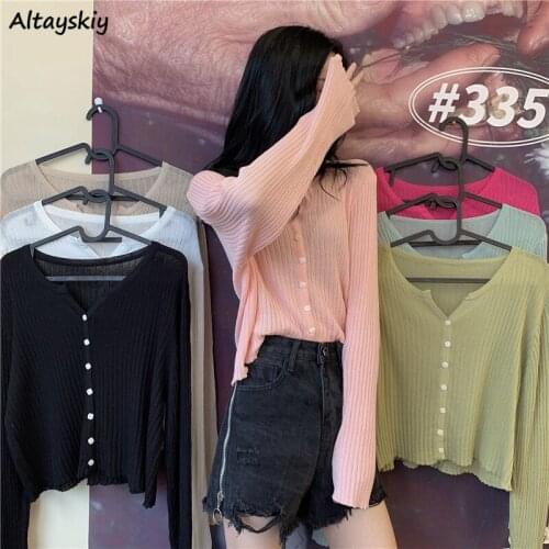 Cardigan Women Spring Clothing Leisure V-Neck Solid Loose Ulzzang All-match Streetwear Long Sleeve Fashion Chic College Knitwear