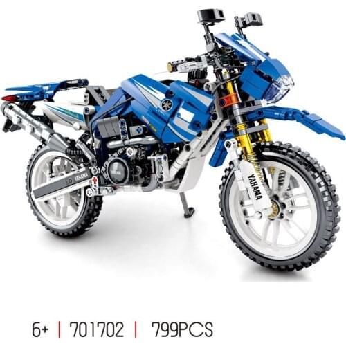 Simulation Technical moc building block 1:6 scale assemble model japan yama wr250 motorcycle bricks toys collection for gifts