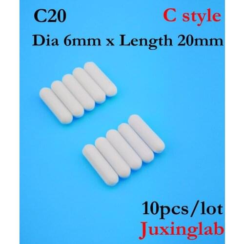 Laboratory PTFE Magnetic Stirrer Mixer Stir Bar C Style C20 Dia6mm x length 20mm 10pcs/ pack