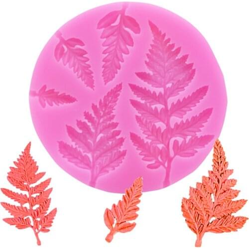 Mimosa Fern Leaf Shaped Silicone Fondant Cake Decorating Mold Chocolate Molds Baking Tools Kitchen Accessories