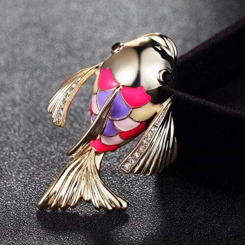 Fashion New Enamel Big Eyes Octopus Brooch Vintage Antique Gold-color Alloy Brooches Women Kids Clothes Decoration Men Jewelry