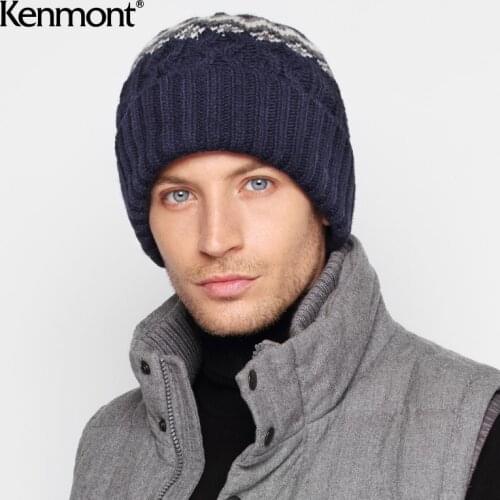Mens winter hat hot knitted pullover hat lamb wool yarn warm Ski Hat mens hat unique fashion jacquard wool hat