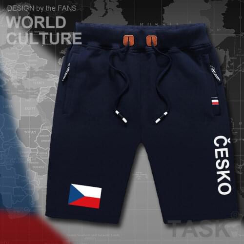 Czech Republic Czechia mens shorts beach man mens board shorts flag workout zipper pocket sweat bodybuilding 2017 cotton CZE