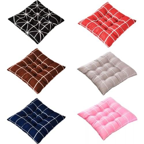 Soft Square Stripe Seat Cushion Back Cushion Tie on Chair Cushion Sofa Seat Cushion Car Pad Pillow For Home Office Winte 40x40cm
