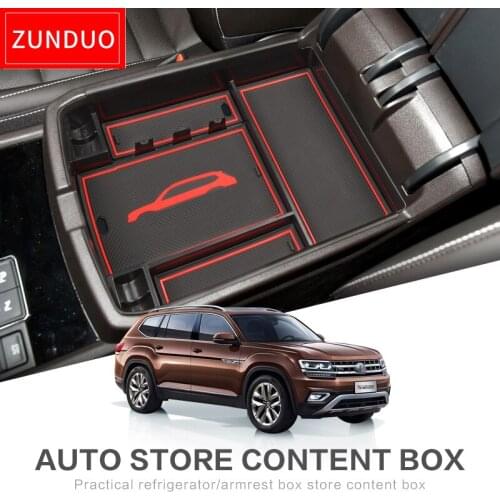 Car Armrest Box Storage Fit for VW ATLAS TERAMONT and Cross Sport 2018- 2021 Center Console Armrest Storage Container Organizers
