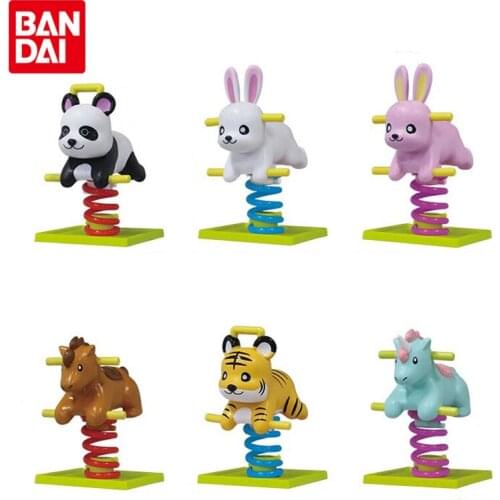 Bandai Genuine Gashapon Playground Rocking Animal Chair Cute Animal Anime Action Figures Model Gacha Toys Gifts for Kids