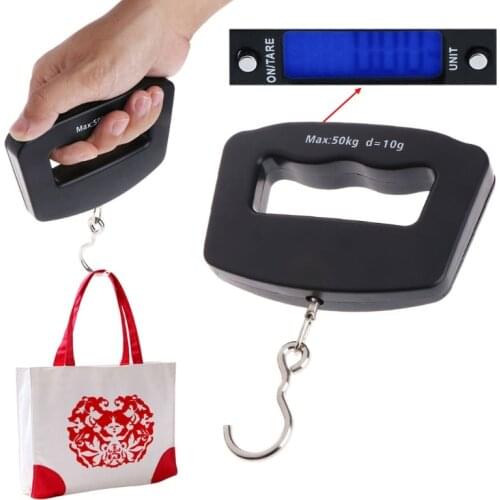 D08D Portable Digital Hand-held Scale 50Kg Baggage Fish Hook Hanging Electronic Scale