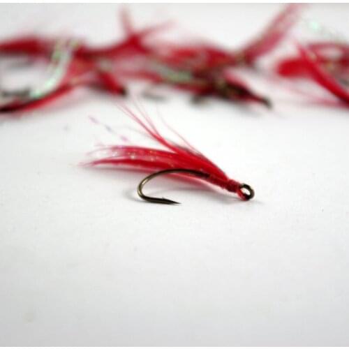 Stream Single Hook With Feather Big Eye Small Size Spoon Lures Accessories Fishing Hooks 10 Pieces Bag