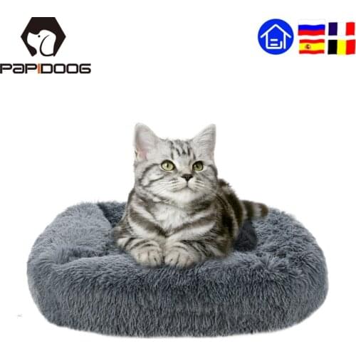 Fluffy Square Cat Bed Long Plush Dog Bed Super Soft Kennel Pet House Winter Warm Deep Sleeping Bag Puppy Cushion Mat Sofa