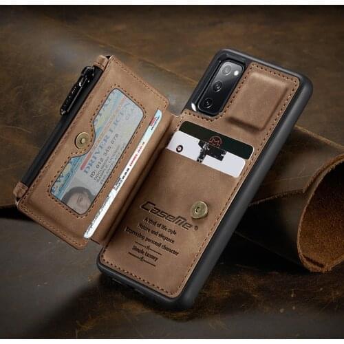 S20 FE Zipper Wallet Case For Samsung Galaxy S20 FE Flip Leather Case for Samsung S20 FE 5G Cover with Card Slots