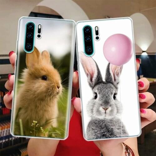 Cute White Baby Rabbits Silicon Phone Case For Huawei Honor 10 9 20 Lite Y5 Y6 Y7 Y9 9X 8X 8S 8A 7X 7A 7S Pro + 10i20i Coque