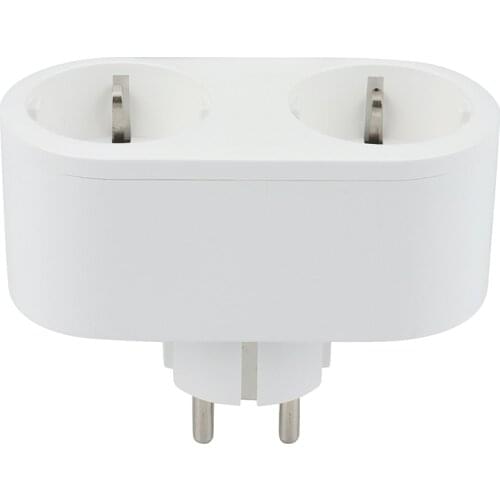 NEW-2 In1 Tuya Smart Life WiFi Outlet,Compatible with Google Home and Alexa ,Smart Socket for Home Automation System,EU Plug