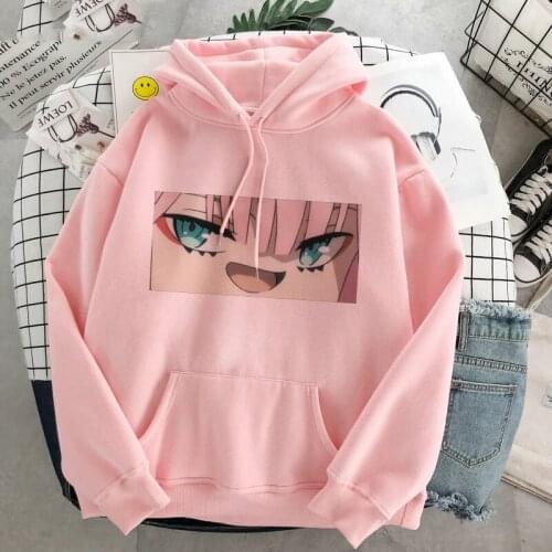 2021 DARLING In the FRANXX Zero Two Printing Streetwear Hoodie Women Sweatshirt Oversize Pullover Kpop Winter Tracksuit Top