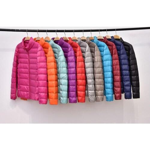 Winter Women White Duck Down Jacket Ultra Light Windproof Ladies Puffer Jacket Slim Short Coat Portable Warm Parka Plus Size