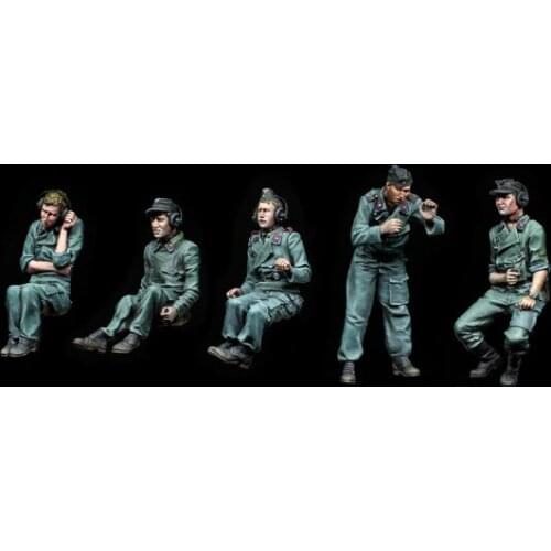 1/35 Scale German Leopard Tank Member 5 People Miniatures Unpainted Resin Model Kit Figure Free Shipping