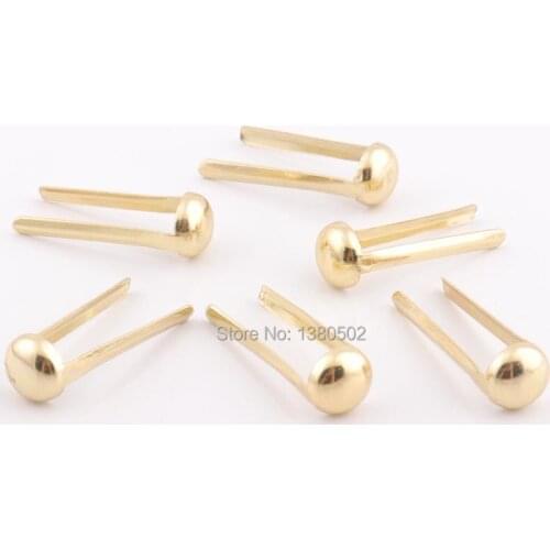 100pcs/lot gold color rounds shape metal Brads Scrapbooking note book menu DIY Paper decoration