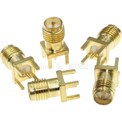 1000Pcs SMA Female Male Jack Solder Nut Edge PCB Clip Straight Mount Gold Plated RF Connector Receptacle Solder