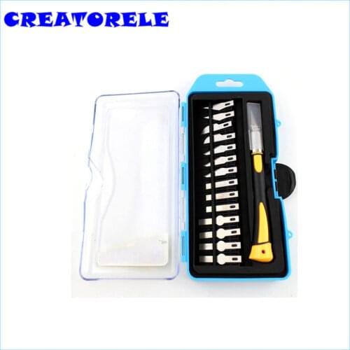 14pcs Blades/Set Gravers Wood Carving Knife Hobby DIY Engraving cutting Sculpture Knife Scalpel Cutting PCB Circuit Board Repair
