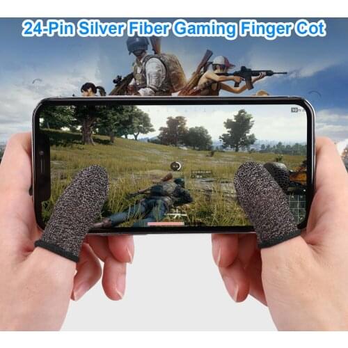 2pcs Breathable Mobile Game Controller Finger Sleeve Cover Thin Sweat Proof Anti-Skid Touch Screen Finger Thumb Glove for PUBG