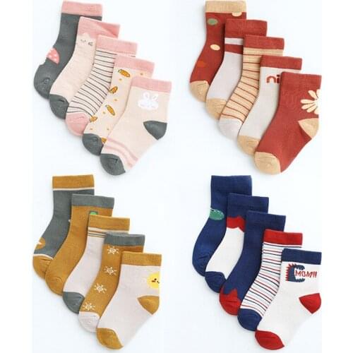 5 pairs/lot of new 1-12 years old childrens socks cartoon tube socks pure cotton A class boy and girl leg warmer cotton socks