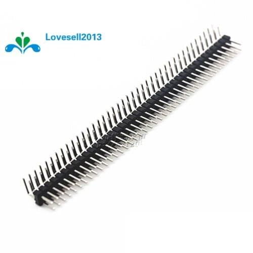 5PCS 2.54mm 2 x 40 Pin Male Double Row Right Angle Pin Header Strip