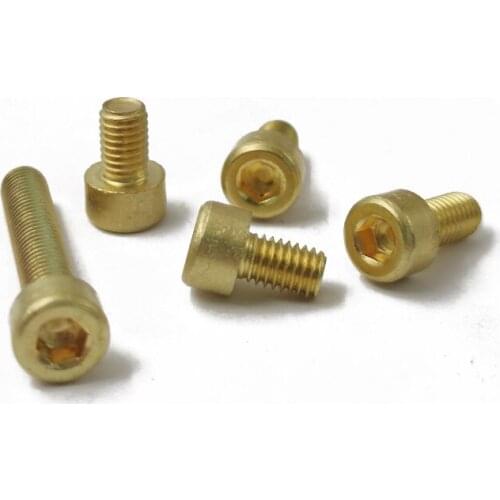 6pcs M5 brass Allen cup head glossy screws hex socket cylindrical header bolts brassiness hexagon socket screw 8mm-30mm long