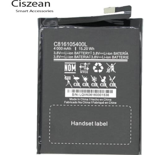 Ciszean 1x 3.8V 4000 mAh Replacement C816105400L Battery For BLU Energy X E010Q Batterie Bateria Baterij Cell Phone Batteries