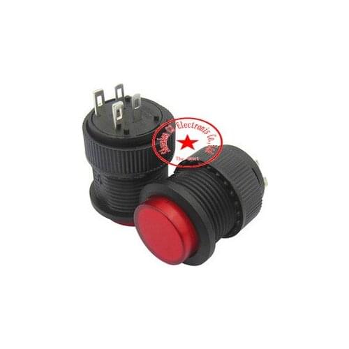 D_D 10Pcs/lot R16-503AD OFF-ON LED Light Self-locking Latching Push Button Switch Red