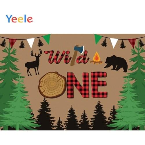 Forest Wild Animal Wooden Newborn Baby Girl birthday Backdrop Photography Custom Photographic Background For Photo Studio