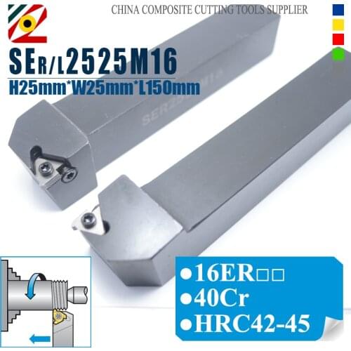 EDGEV SER2525M16 SEL2525M16 SER/L2525M22 SER SEL CNC Lathe Cutter External Threaded Tool Holder 16ER 22ER Thread Inserts