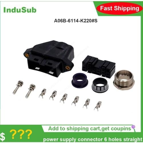 FANUC A06B-6114-K220#S 6pin Motor Power Connector A06B6114K220E 6 holes straight