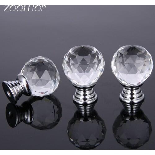 Crystal Glass Knobs 20-40mm Diamond Shape Design Cupboard Drawer Pull Kitchen Cabinet Door Wardrobe Handles Hardware