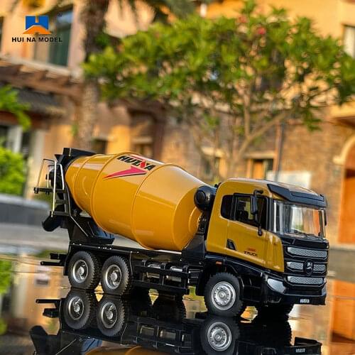 1:50 Huina Toy Alloy Car Model Simulation Crane Loader Dumper Truck Engineering Vehicle Caterpillar Collection Toys for Children