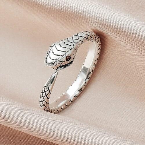 Open Snake Unisex Adjustable Fashion Jewelry Gift Punk Animal Male Retro Metal Serpentine Ring Mens Ring