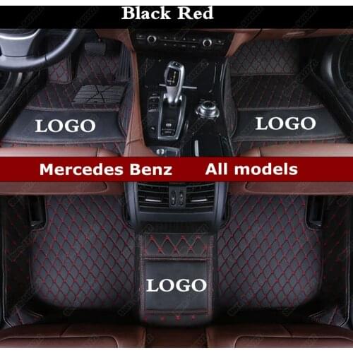 Leather Car Floor Mats for Mercedes Benz All Models E C ML GLK GLA GLE GL S R A B CLK SLK CLA CLS G GLS GLC Auto Carpet Cover