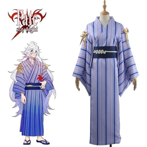 Anime Fate/Grand Order FGO Merlin Summer Festival Bathrobe Kimono Uniform Cosplay Costume Halloween Costume For Women Men