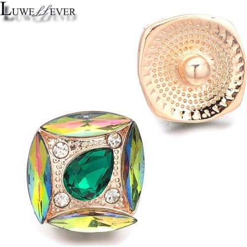 Luwellever Component w343 Square 18mm Metal Snap Button For Bracelet Necklace Interchangeable Jewelry Accessorie Findings